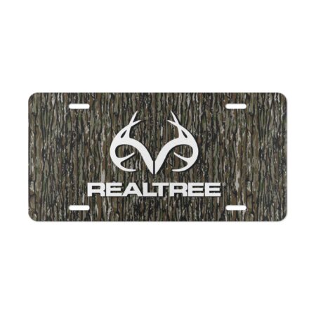 Custom Camo Vanity Plate In Realtree Camouflage With Logo