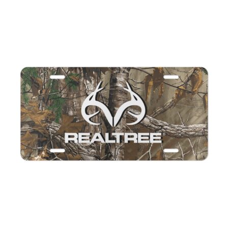 Custom Camo Vanity Plate In Realtree Xtra Camouflage With Logo