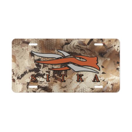 Custom Camo Vanity Plate With Sitka Waterfowl Marsh Camouflage Logo