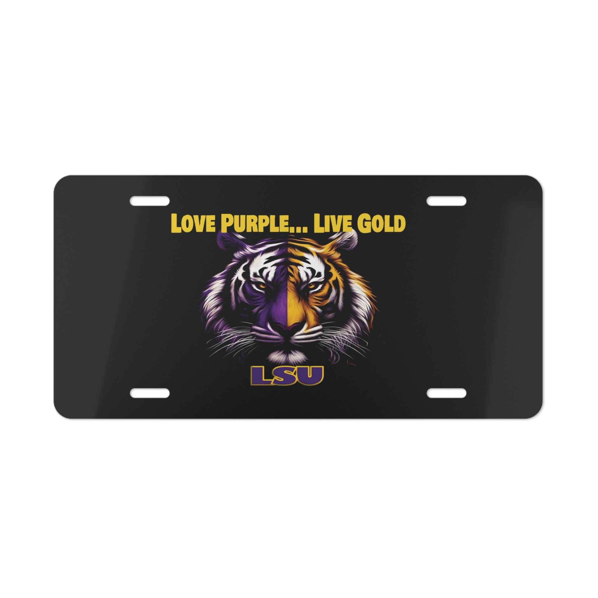Custom Request Camo Vanity Plate With LSU Colors