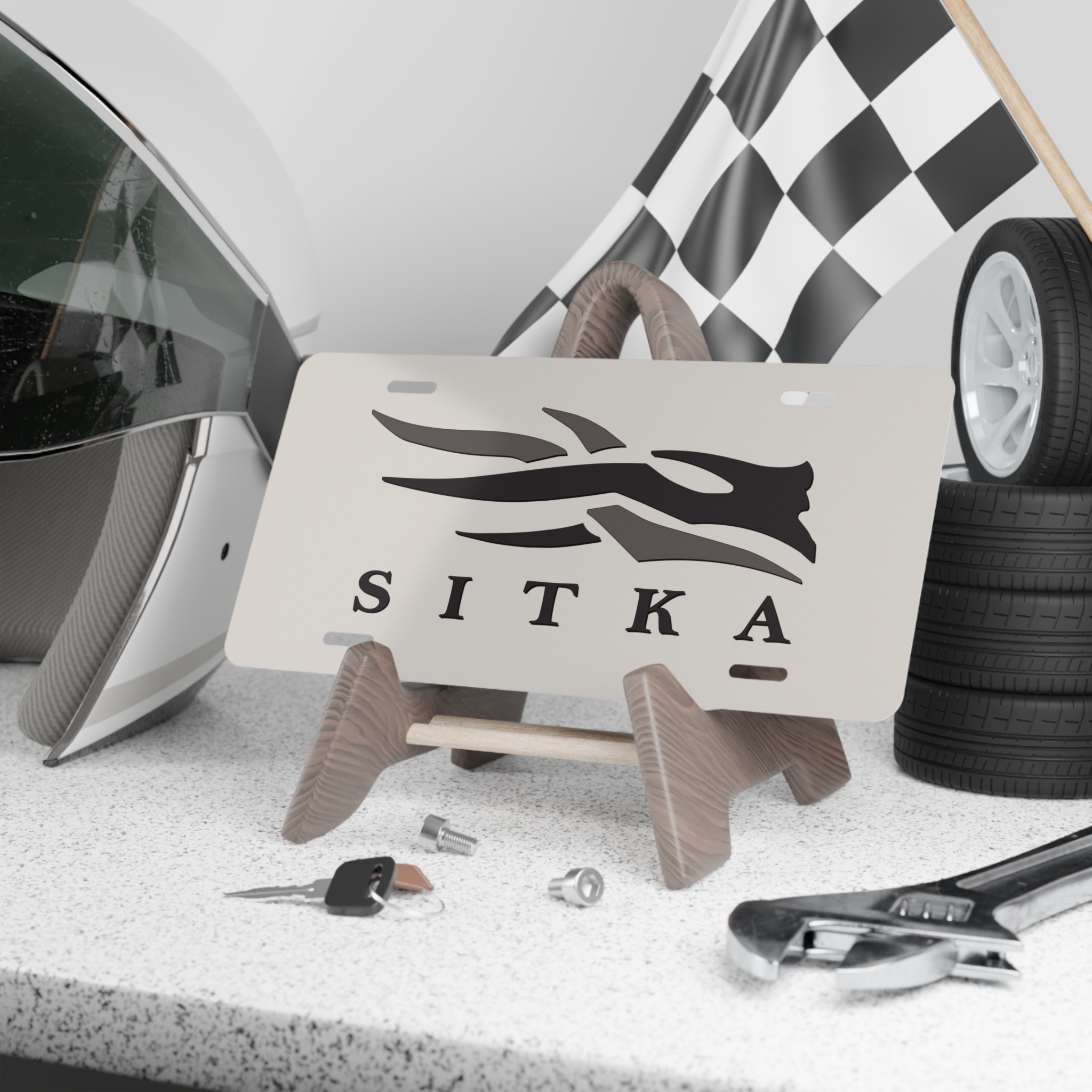 Custom Request Camo Vanity Plate Black On Silver