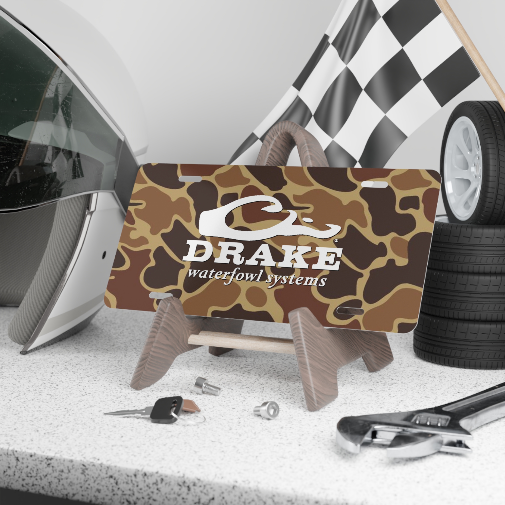 Custom Camo Vanity Plate In Drake Duck Hunter Camo With Logo