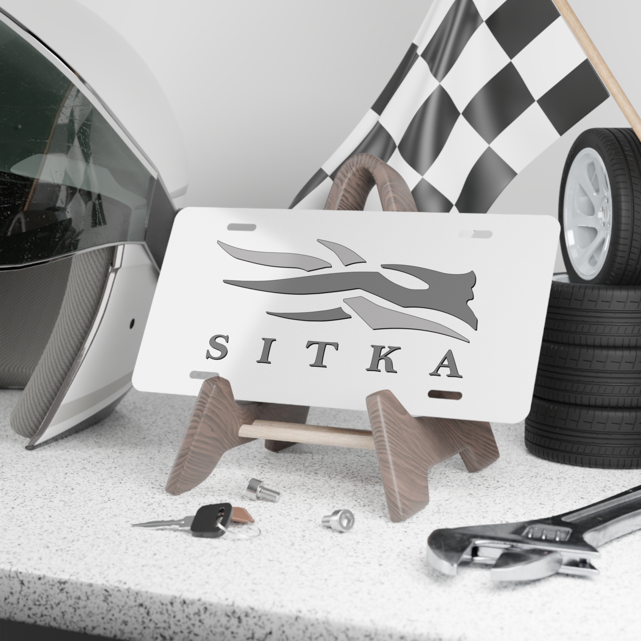 Custom Request Camo Vanity Plate With Camo Blackout V2