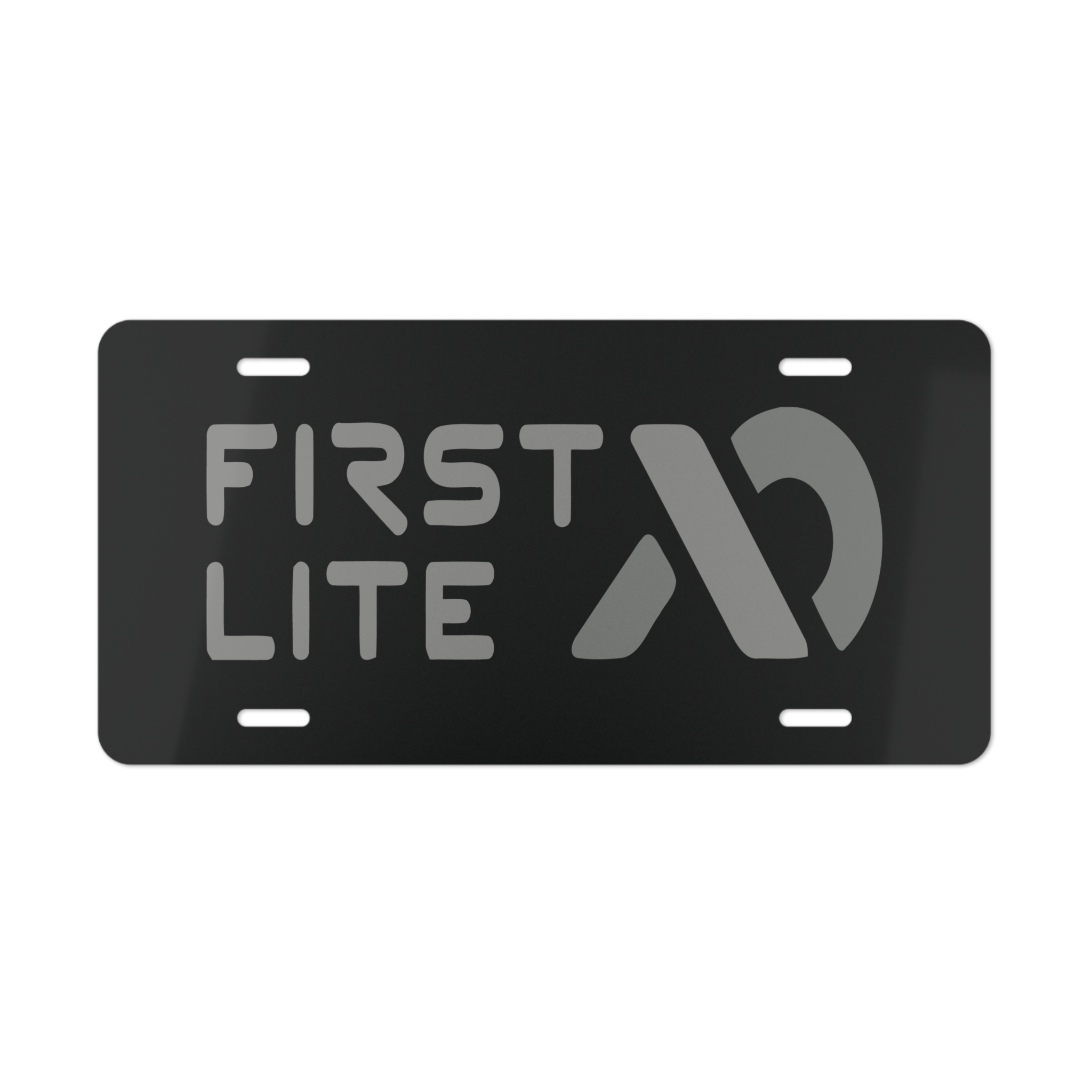 Custom Camo Vanity Plate With First Lite Camo Logo Blackout