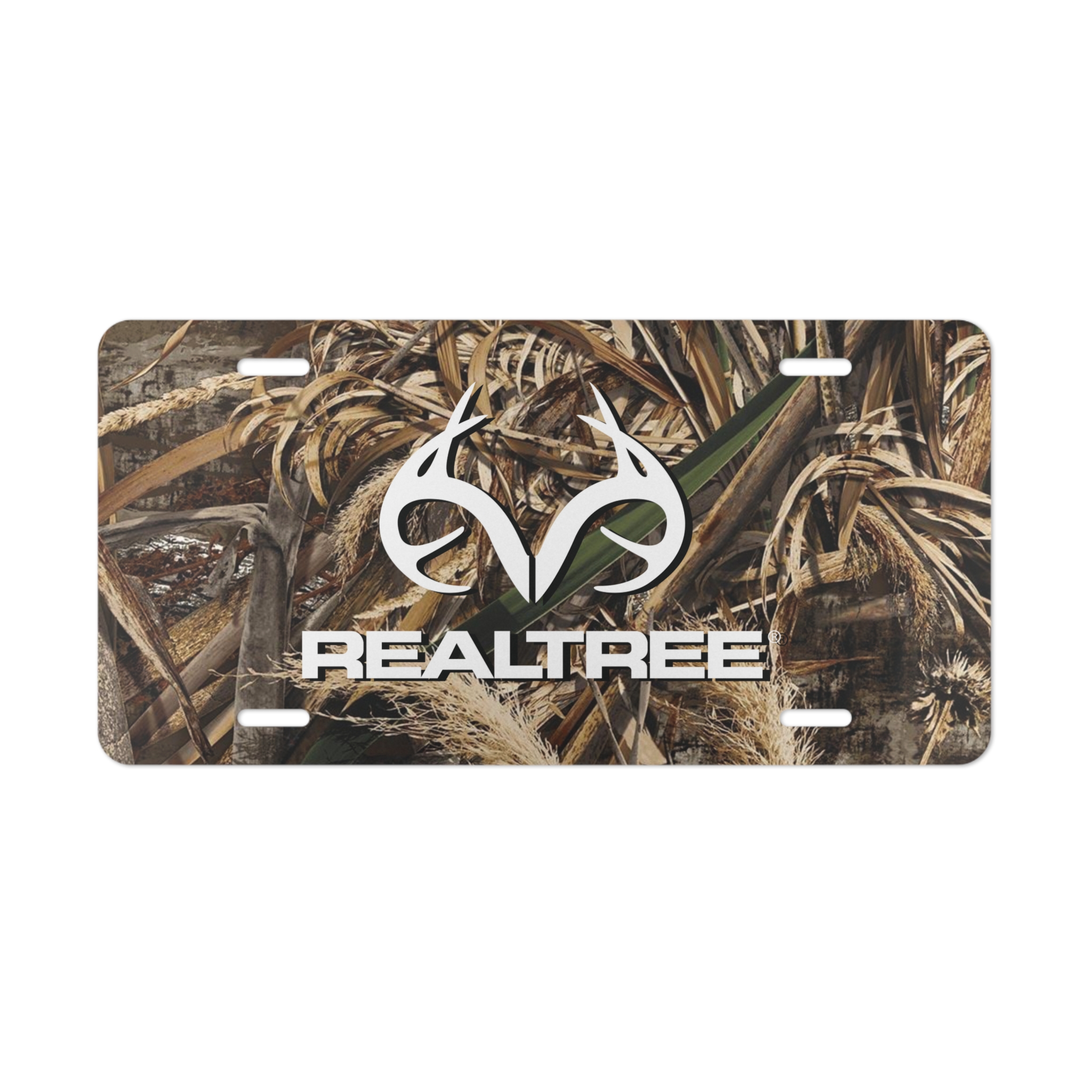 Custom Camo Vanity Plate In Realtree Camouflage With Logo