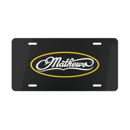 Custom Vanity Plate Tag With Matthews On Black