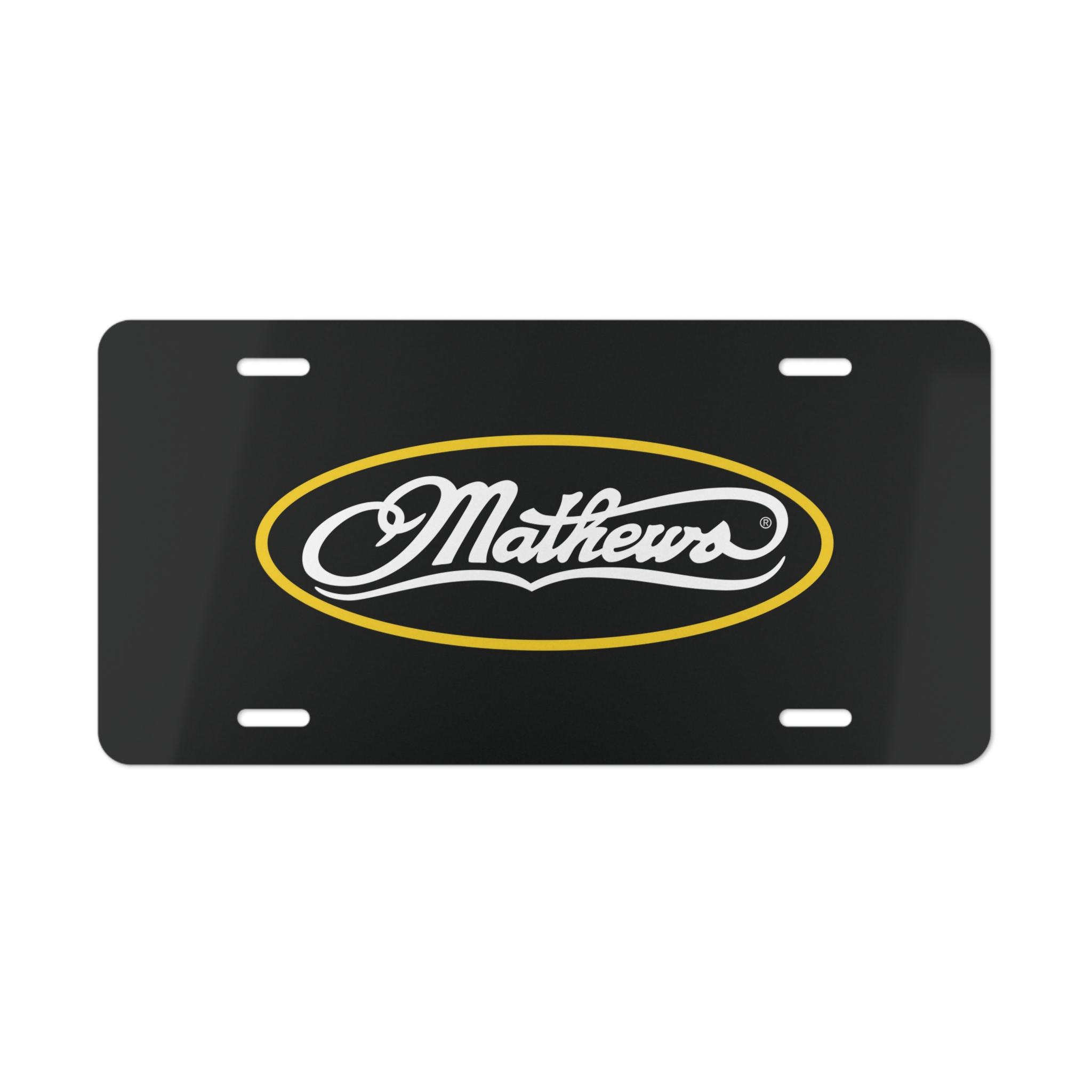 Custom Vanity Plate Tag With Matthews On Black