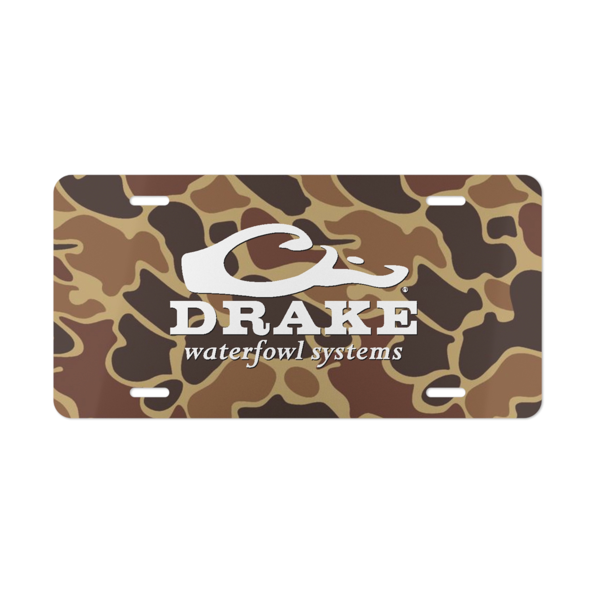 Custom Camo Vanity Plate In Drake Duck Hunter Camo With Logo