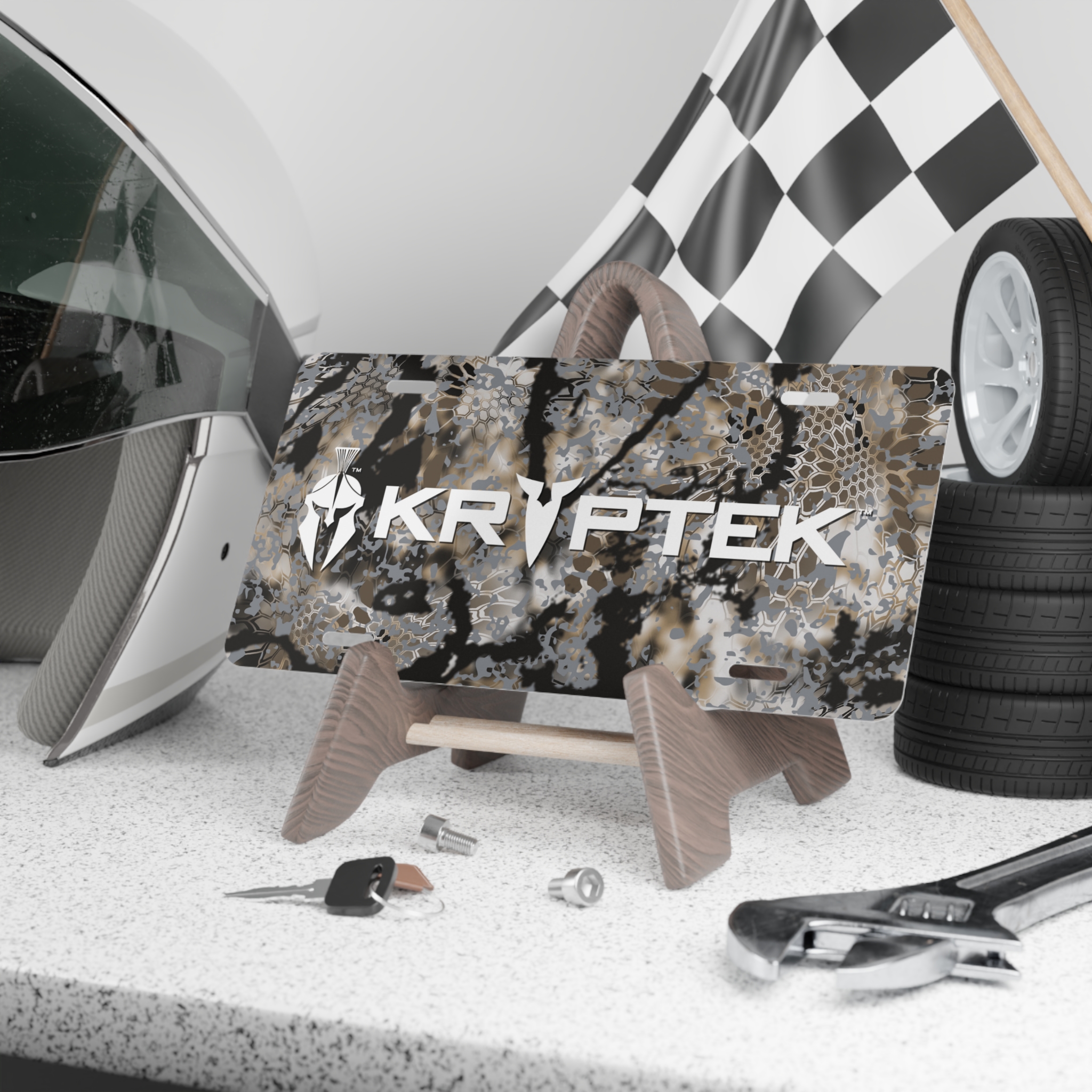 Custom Camo Vanity Plate With Kryptek Skyfall Camouflage